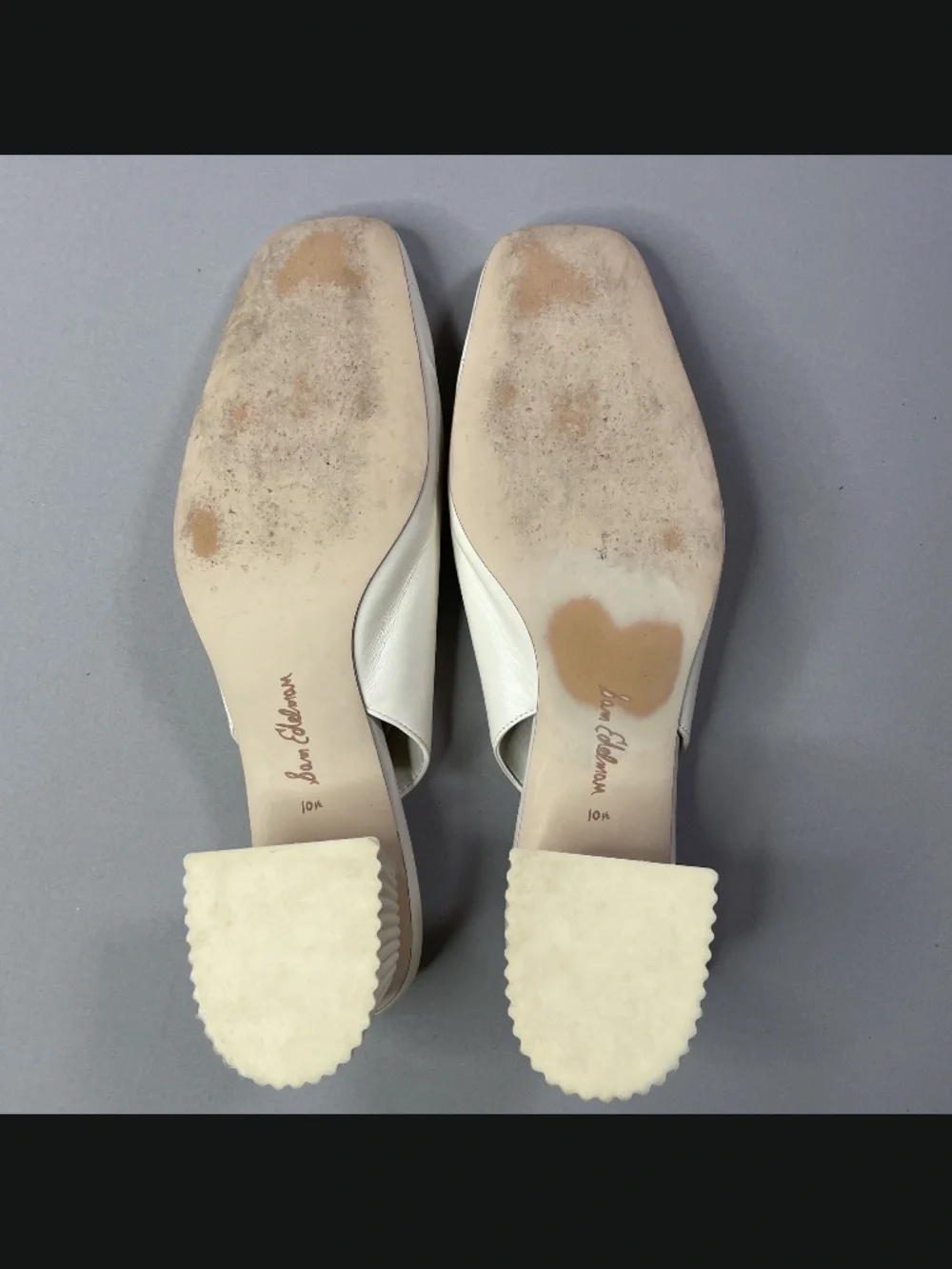 Sam Edelman Shoes Womens 10.5 off white leather toren block heel slingback